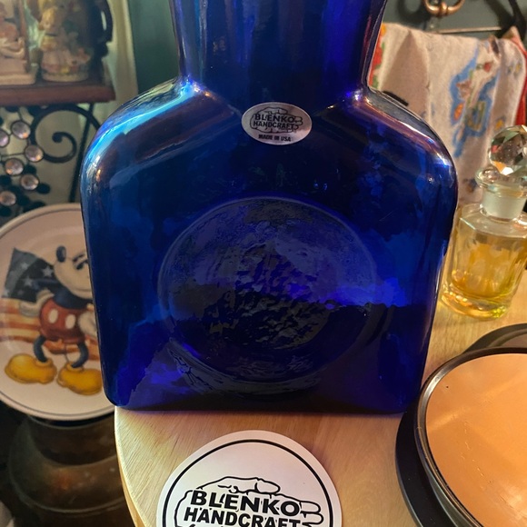 384 Water 💦 Bottle Blenko Beautiful Flower Vase - Colbalt Blue - Picture 3 of 8